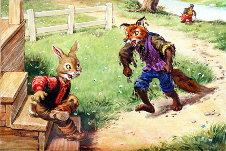 Brer Rabbit and Brer Fox (Original) (Signed) by Virginio Livraghi at The Illustration Art Gallery