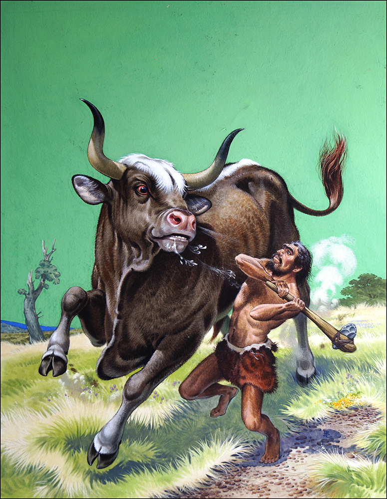 Neanderthal Nightmare (Original) (Signed) art by Bernard Long at The Illustration Art Gallery