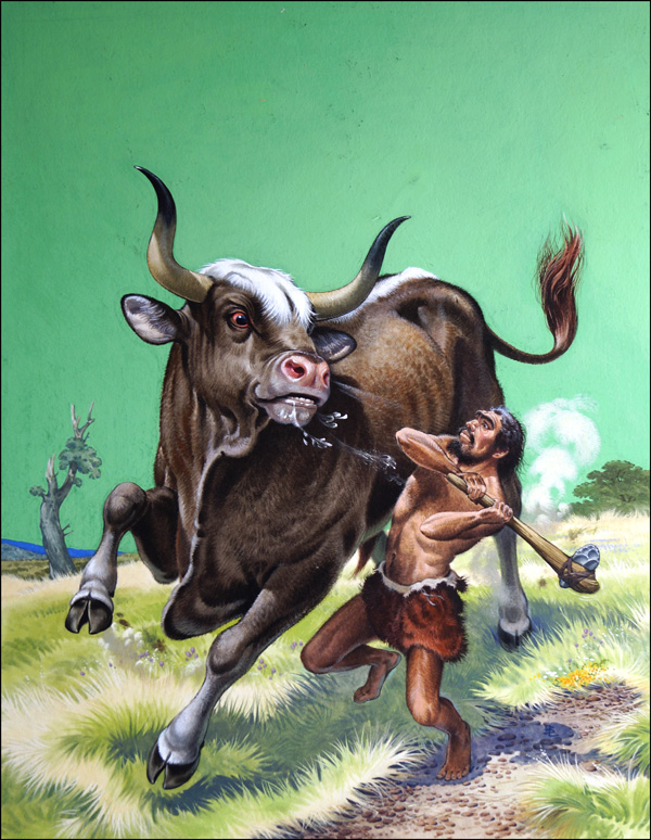Neanderthal Nightmare (Original) (Signed) by Bernard Long at The Illustration Art Gallery