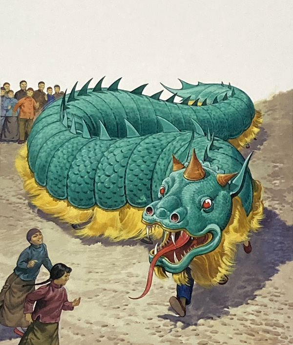 The Chinese Dragon (Original) by Bernard Long at The Illustration Art Gallery