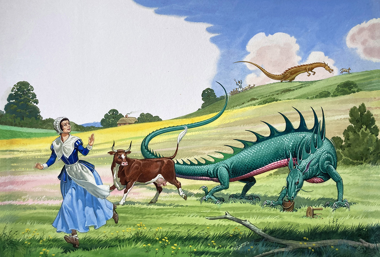 Terrorized by Dragons (Original) art by Bernard Long Art at The Illustration Art Gallery