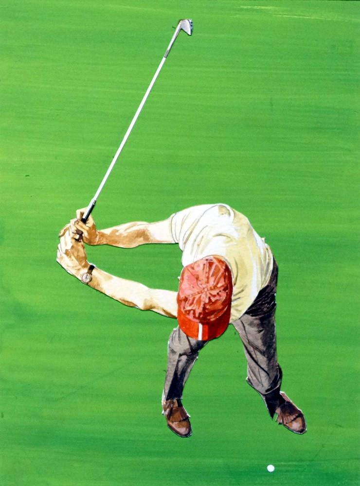 How To Master a Great Golf Swing (Original) art by Dom Lupo Art at The Illustration Art Gallery