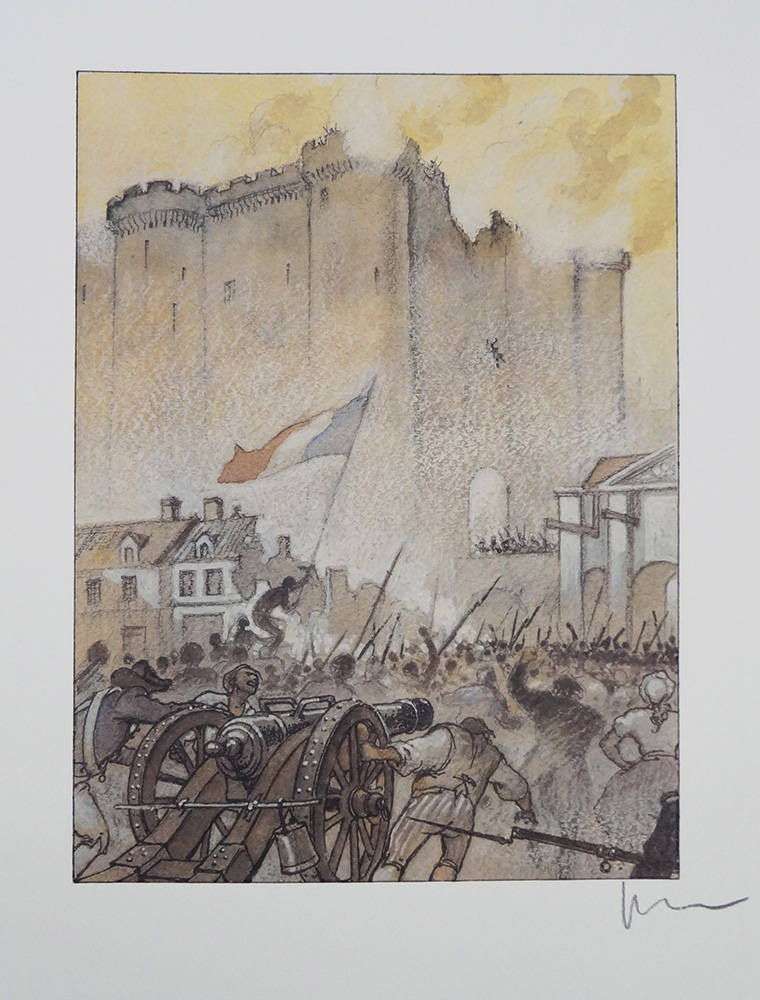 La Bastille: 14th July 1789 (Limited Edition Print) (Signed) art by The French Revolution (Manara) Art at The Illustration Art Gallery