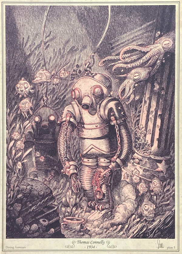 Diving Armour - Thomas Connelly - 1934 (Limited Edition Print) (Signed) by Stan Manoukian at The Illustration Art Gallery