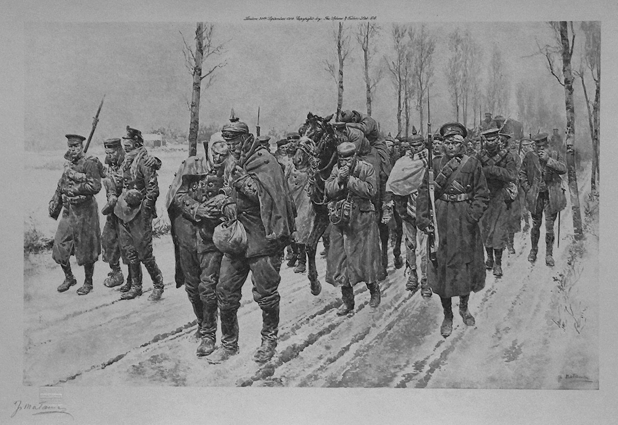 Winter Conditions in the Yser Country (World War I) (Limited Edition Print) (Signed) art by World Wars (Matania) at The Illustration Art Gallery