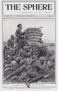 A Surprise at Dawn on the Western Front 1915  (original cover page The Sphere 1915) (Print)