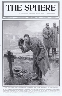 The King visits the Last Memorials of the Fallen  (original cover page The Sphere 1914) (Print)