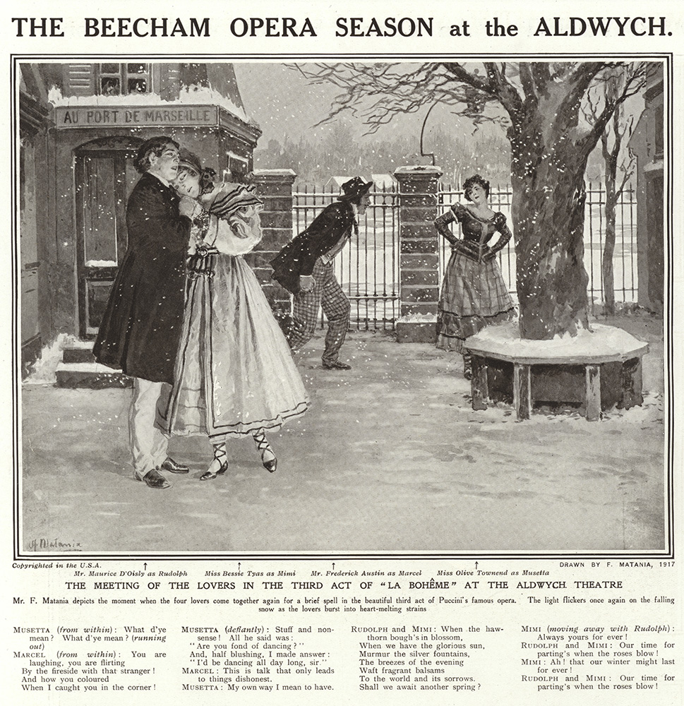 The Beecham Opera Season at the Aldwych 1917  (original cover page The Sphere 1917) (Print) art by 1917 (Matania original prints) at The Illustration Art Gallery