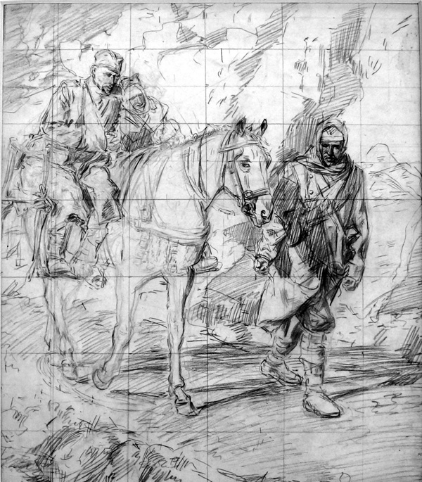 World War One Sketch 1 (Original) (Signed) by World Wars (Matania) at The Illustration Art Gallery