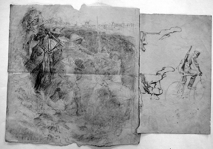 World War One Sketch 8 (Original) by World Wars (Matania) at The Illustration Art Gallery