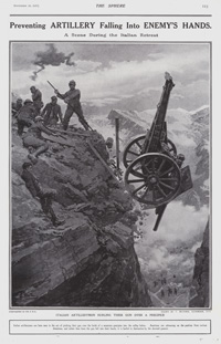 Italian Artillerymen in 1917  (original cover page The Sphere 1917) (Print)