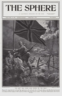 We Left The Union Jack Flying on the Mole (original cover page The Sphere 1918) (Print)