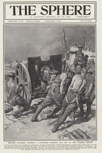 British Gunners Turn Captured German Gun on the Enemy 1918 (original cover page) (Print)
