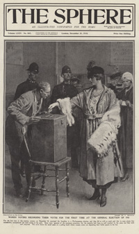 Women Voters cast their votes for the first time 1918