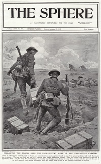 The Ammunition Carriers at the Front 1917  (original cover page The Sphere 1917) (Print)