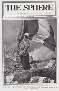 The Tricolour Waves above French Soil 1917  (original cover page The Sphere 1917) (Print)
