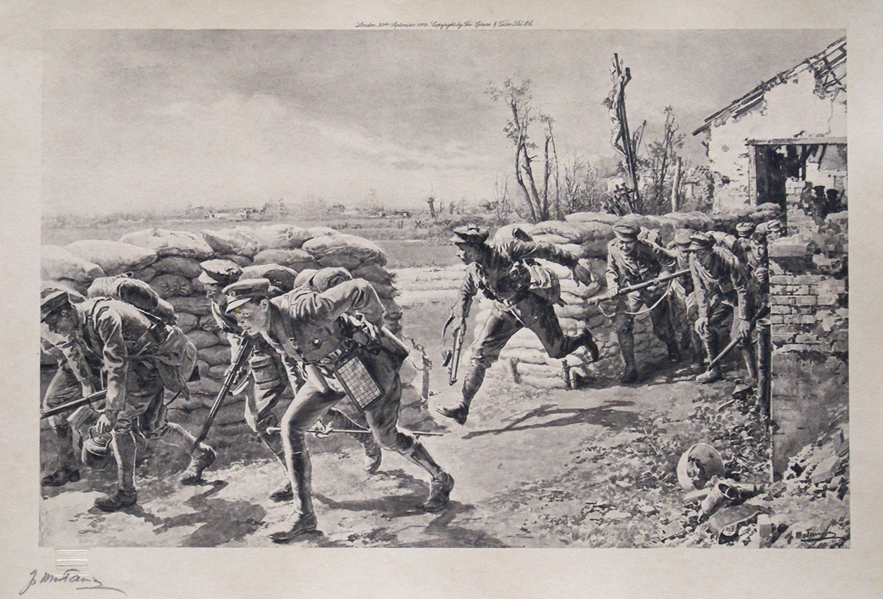 The Communication Trench (World War I) (Limited Edition Print) (Signed) art by World Wars (Matania) at The Illustration Art Gallery