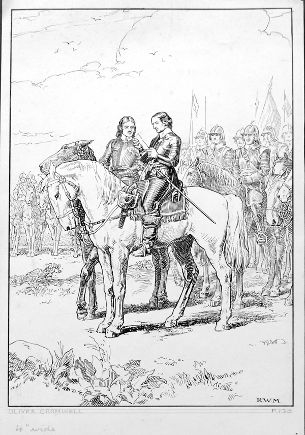 Cromwell At The Battle Of Naseby (Original) (Signed) by Robert Wilson Matthews Art at The Illustration Art Gallery