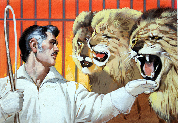 Lion Tamer at Work (Original) by Angus McBride at The Illustration Art Gallery