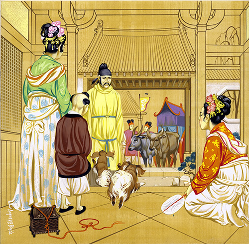 Domestic Life in Ancient China (Original) (Signed) by Angus McBride at The Illustration Art Gallery