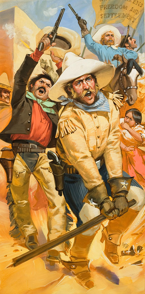 Trouble In Texas (Original) (Signed) by American History (Angus McBride) at The Illustration Art Gallery