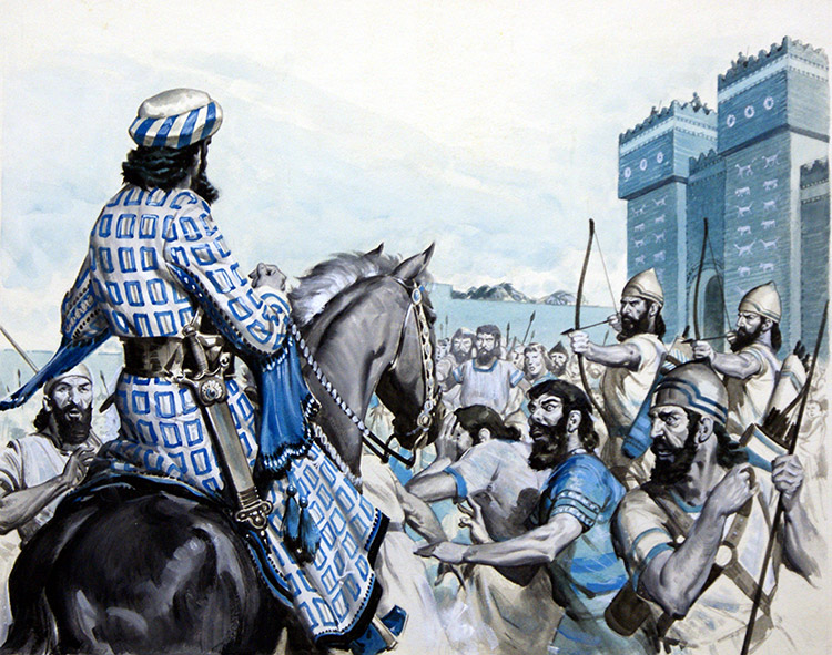 Defending Babylon (Original) by James E McConnell Art at The Illustration Art Gallery