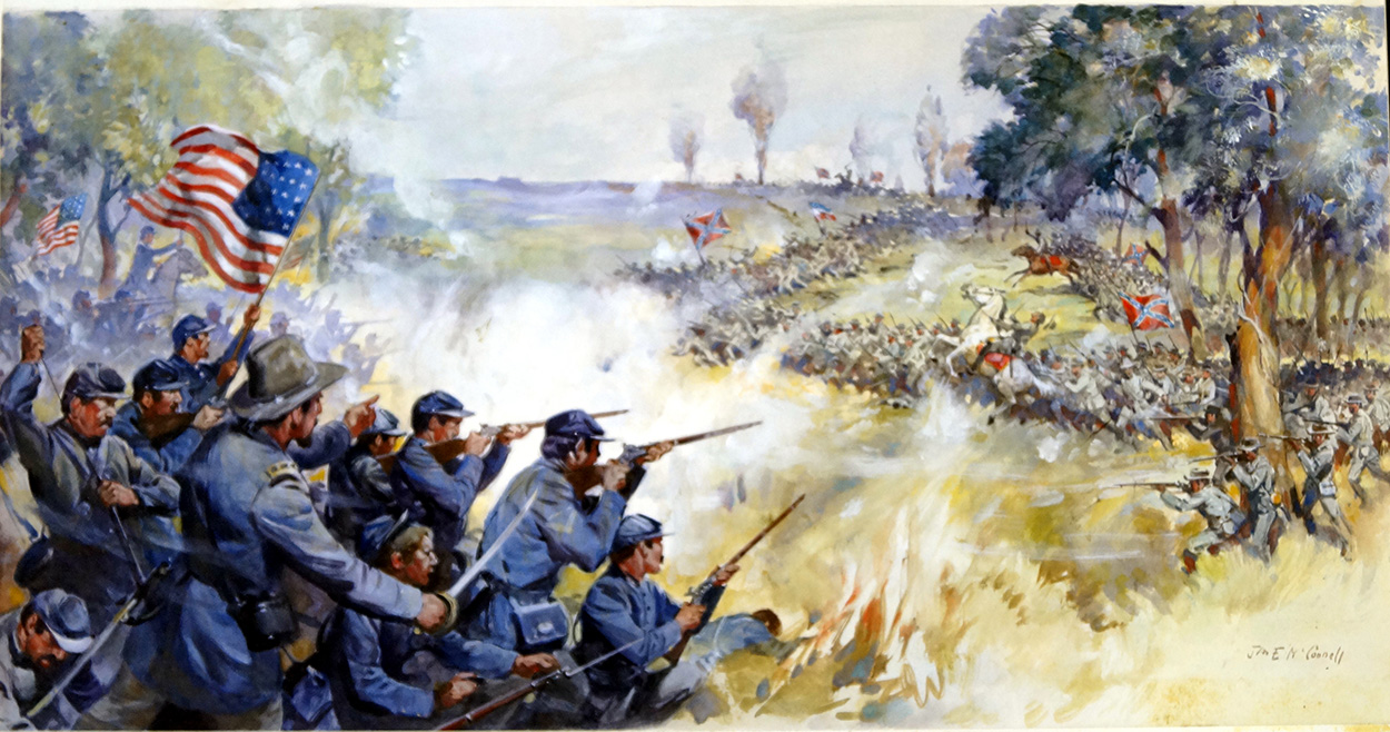 Pickett's Charge 1863 (Original) (Signed) art by James E McConnell Art at The Illustration Art Gallery