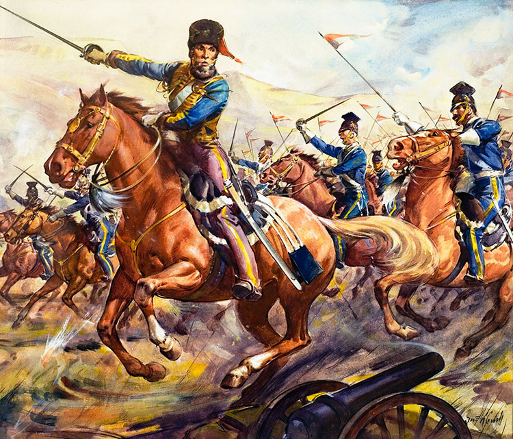 The Charge of the Light Brigade (Original) (Signed) by James E McConnell at The Illustration Art Gallery