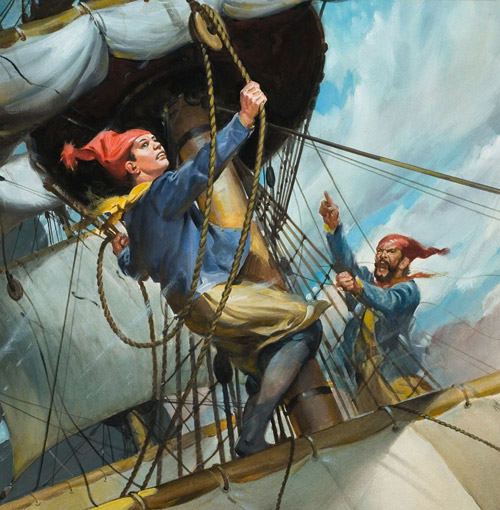 On the Main Mast (Original) by James E McConnell Art at The Illustration Art Gallery