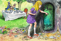 The Door in the Treetrunk: Alice in Wonderland 46 (Original)