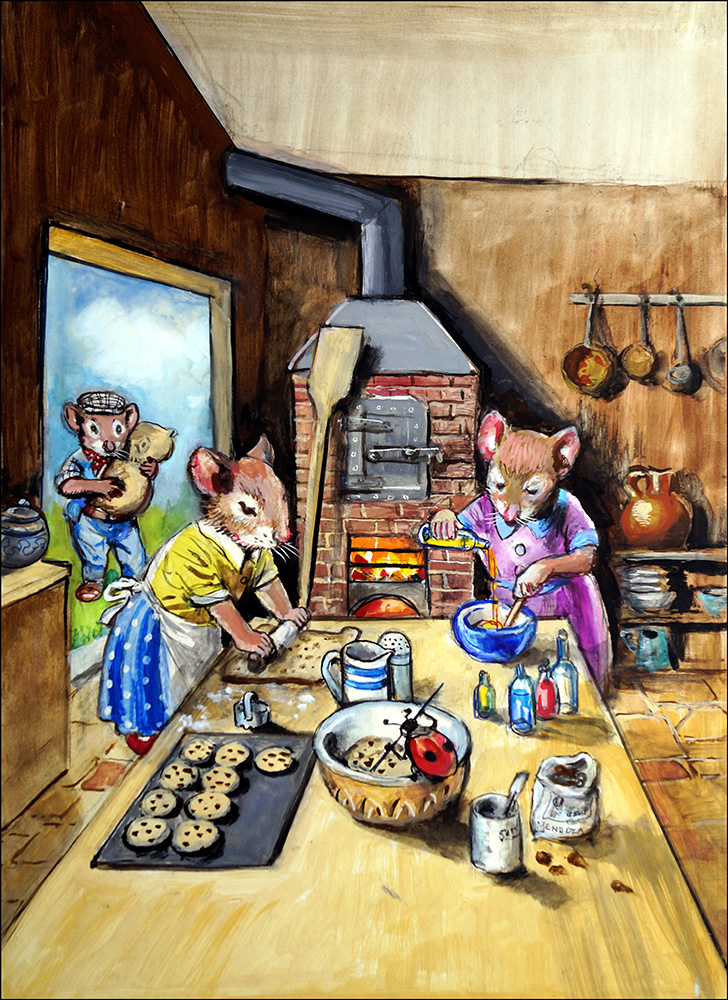 Baking Day (Original) (Signed) art by Town Mouse and Country Mouse (Mendoza) at The Illustration Art Gallery