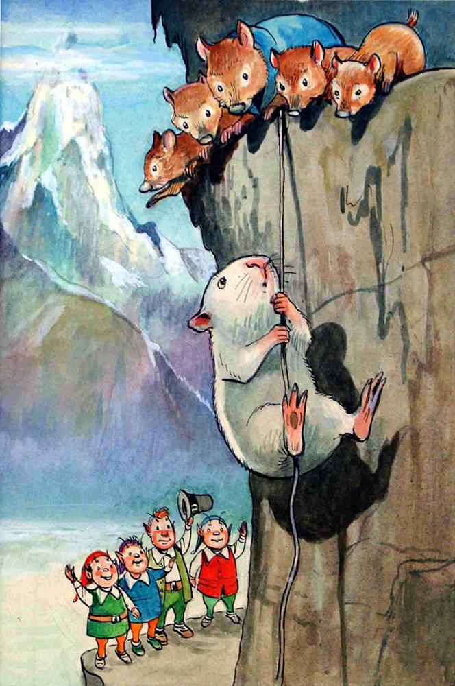 Gulliver Guinea-Pig: Abseiling (Original) art by Gulliver Guinea-Pig (Mendoza) at The Illustration Art Gallery