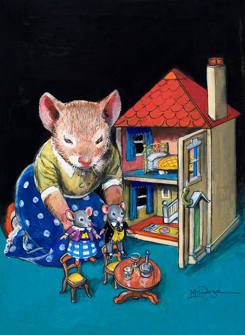 A Mouse's Dolls House (Original) (Signed) by Katie Country Mouse (Mendoza) at The Illustration Art Gallery