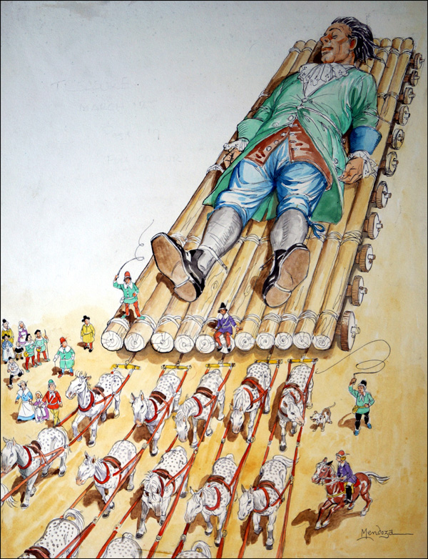 Gulliver - Heavy Load (Original) (Signed) by Gulliver's Travels (Mendoza) at The Illustration Art Gallery