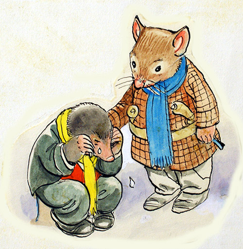 The Wind in the Willows: Rat comforts Mole (Original) by Wind in the Willows (Mendoza) at The Illustration Art Gallery