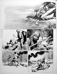 Robinson Crusoe - Instalment 4 (TWO pages) art by Colin Merrett