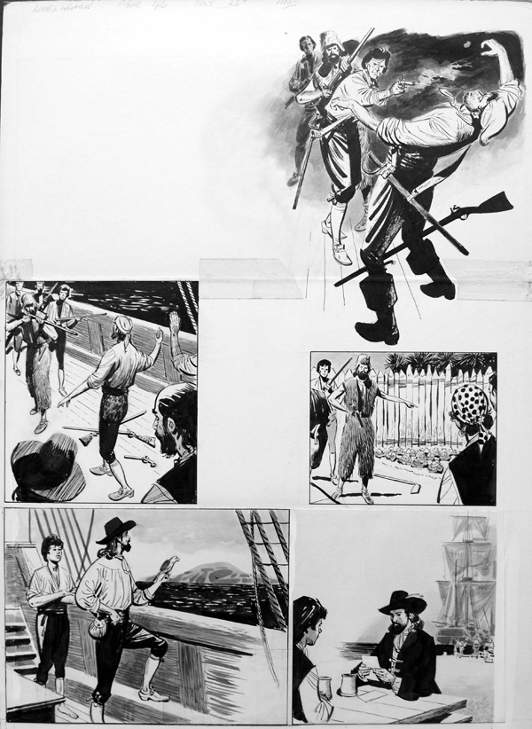Robinson Crusoe - Instalment 6 (TWO pages) (Originals) by Robinson Crusoe (Merrett) Art at The Illustration Art Gallery