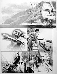 Robinson Crusoe - Instalment 7 (TWO pages) art by Colin Merrett