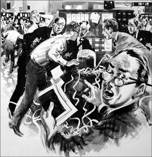 Wall Street Crash (Original) by Colin Merrett at The Illustration Art Gallery