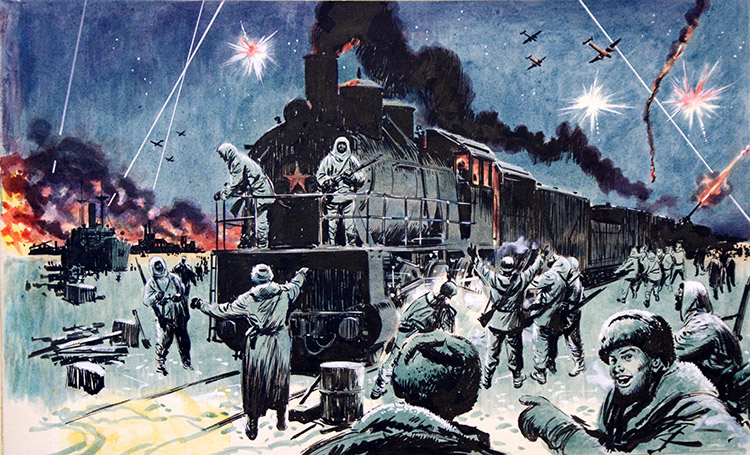 Supply Train to Leningrad (Original) by Colin Merrett Art at The Illustration Art Gallery