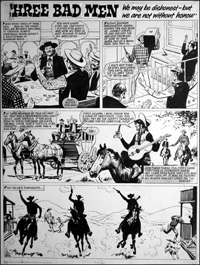 Three Bad Men - COMPLETE Eight Page Story art by Colin Merrett