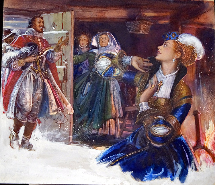 Historical Romantic scene (Original) (Signed) by John Millar Watt at The Illustration Art Gallery