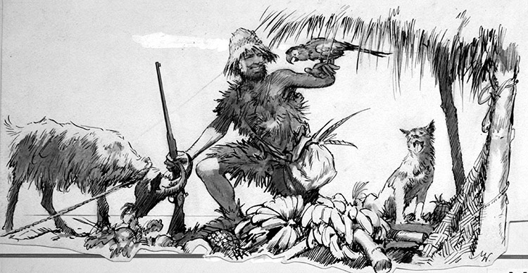 The Real Robinson Crusoe (Original) (Signed) by John Millar Watt Art at The Illustration Art Gallery