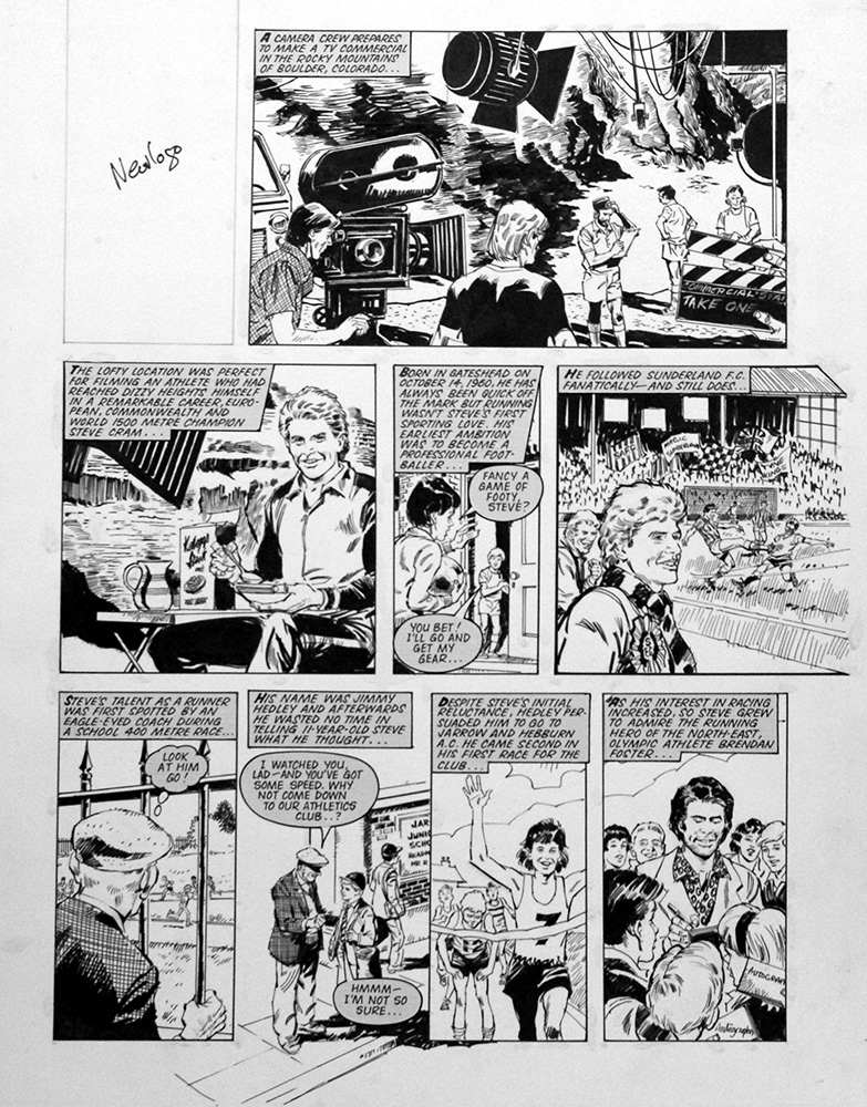 Steve Cram: The Story So Far (SIX pages) (Originals) art by Barrie Mitchell Art at The Illustration Art Gallery