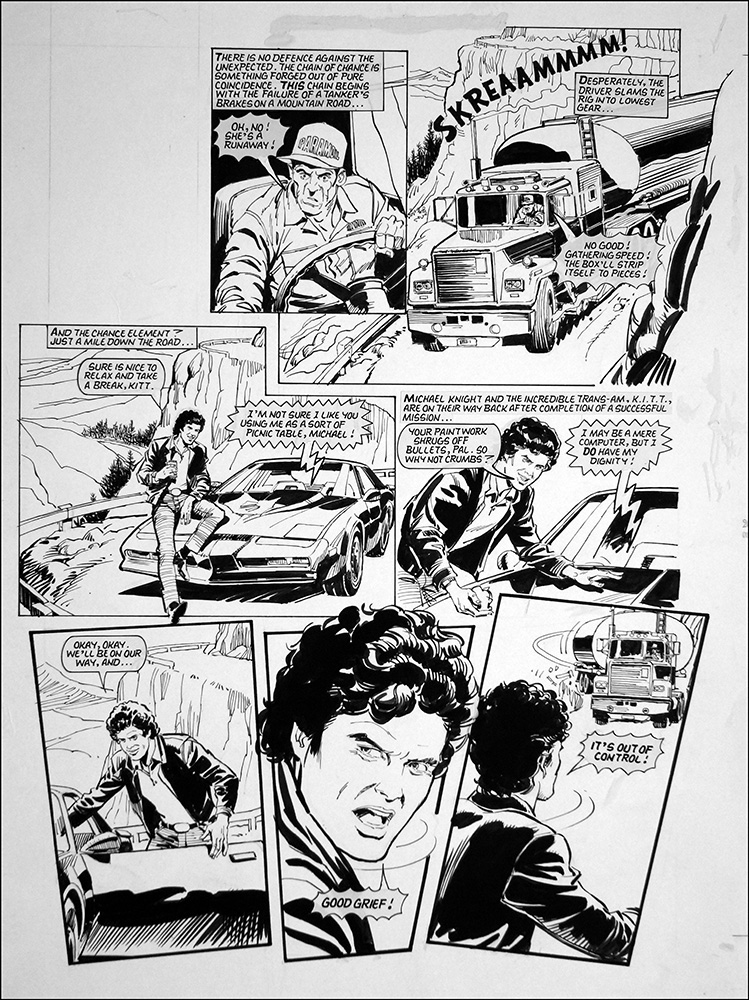 Knight Rider - Runaway (TWO pages) (Originals) art by Knight Rider (Barrie Mitchell) at The Illustration Art Gallery