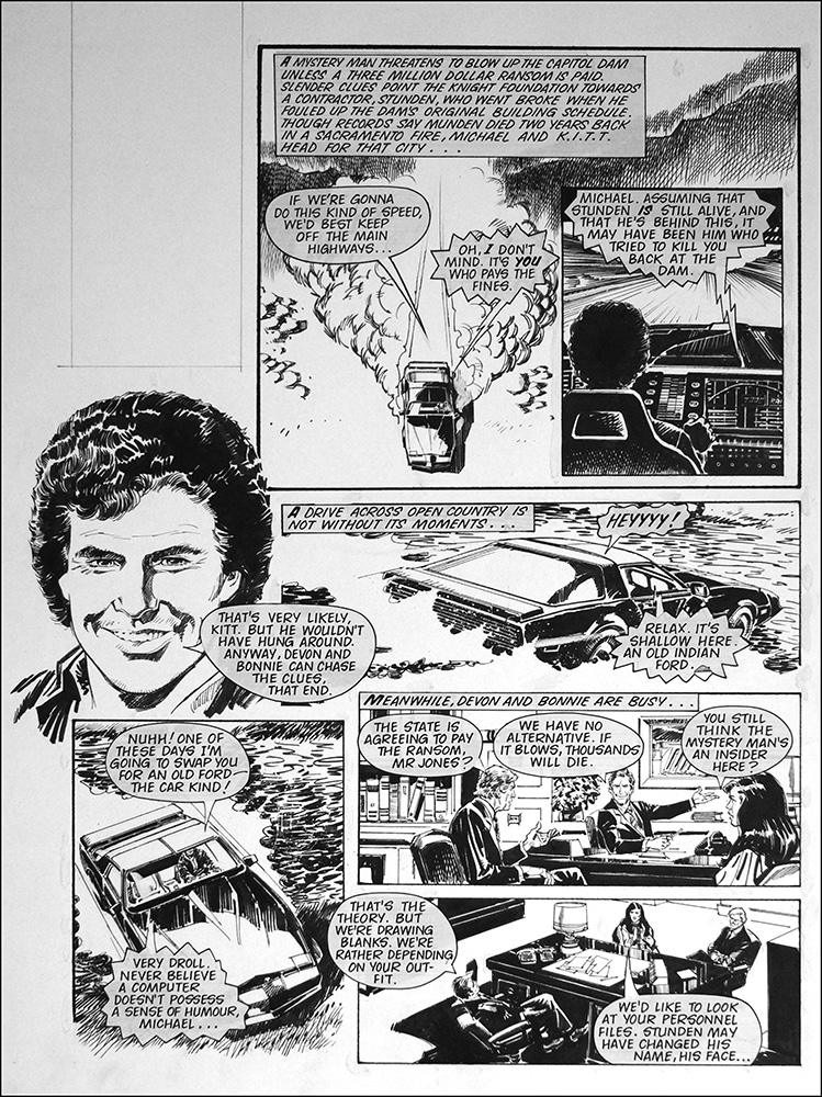 Knight Rider - Indian Ford (Original) art by Knight Rider (Barrie Mitchell) at The Illustration Art Gallery