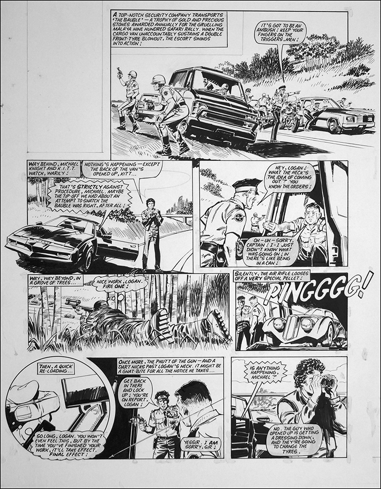 Knight Rider - Sniper (TWO pages) (Originals) art by Knight Rider (Barrie Mitchell) at The Illustration Art Gallery