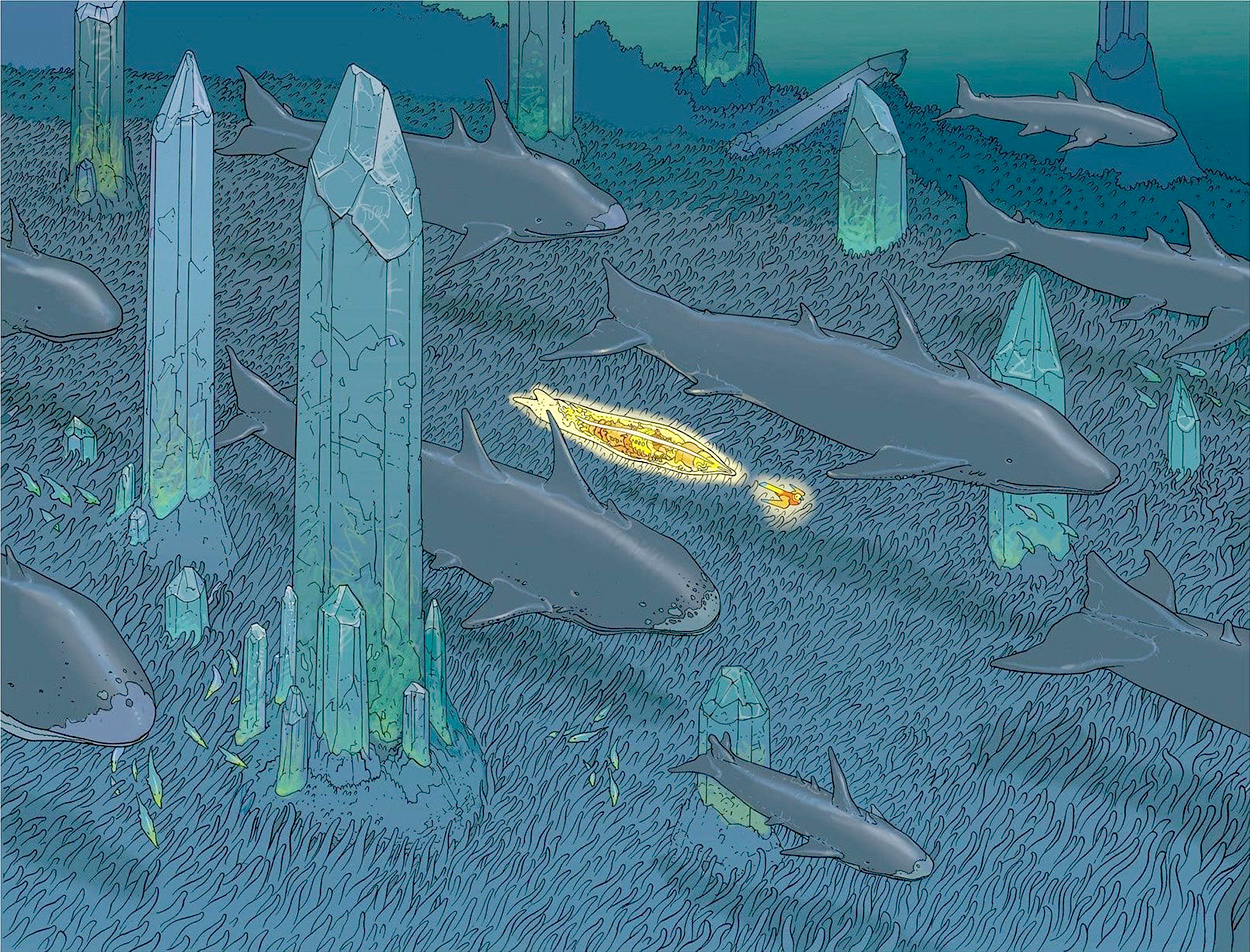 Crystal Sea (Print) art by Moebius (Jean Giraud) Art at The Illustration Art Gallery