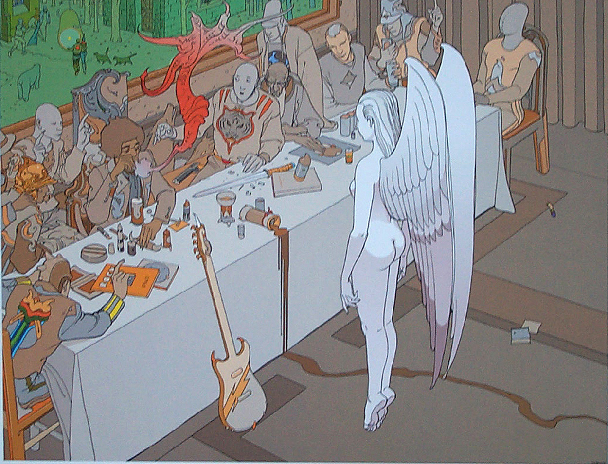 Hendrix - The Last Supper (Limited Edition Print) art by Moebius (Jean Giraud) Art at The Illustration Art Gallery