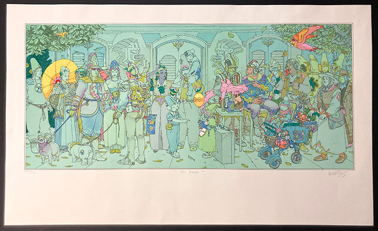City of Fire with Starwatchers: The Jade Parade (Limited Edition Print) (Signed) by Moebius (Jean Giraud) Art at The Illustration Art Gallery